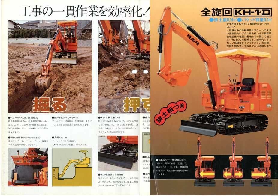 久保田鉄工 クボタブルペット排土板つきバックホーKH-1D｜建設