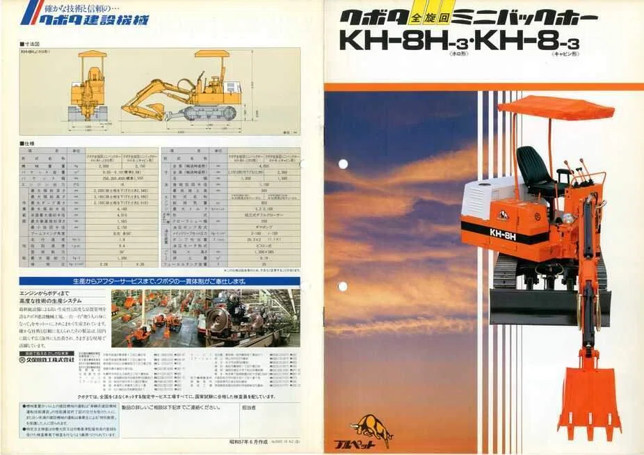 久保田鉄工 クボタ全旋回ミニバックホーKH-8H-3(ホロ形)/KH-8-3 