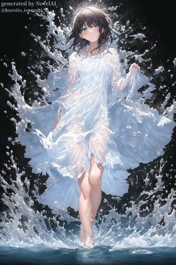 赤い水のドレスをt2iで作りたい│NovelAI【AIイラスト制作備忘録】｜黒