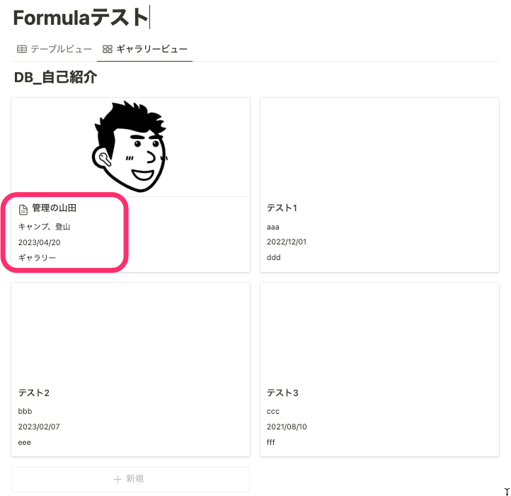 自己紹介の表示方法(改善前)