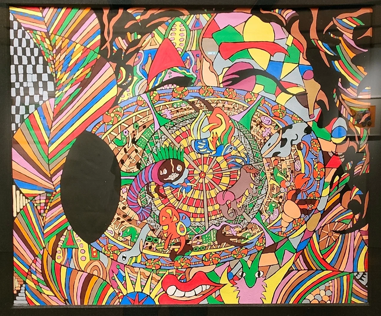 【F4号】手描き作品　ジミー大西【道頓堀】額縁　サイン　落款　油彩　絵画　大阪 F4号】手描き作品 ジミー大西【道頓堀】額縁 サイン 落款 油彩 絵画