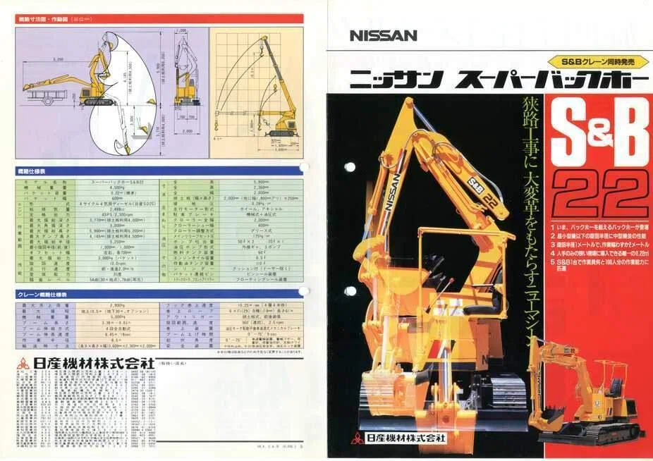 日産機材 ニッサン スーパーバックホー S&Bクレーン同時発売 S&B 22 狭