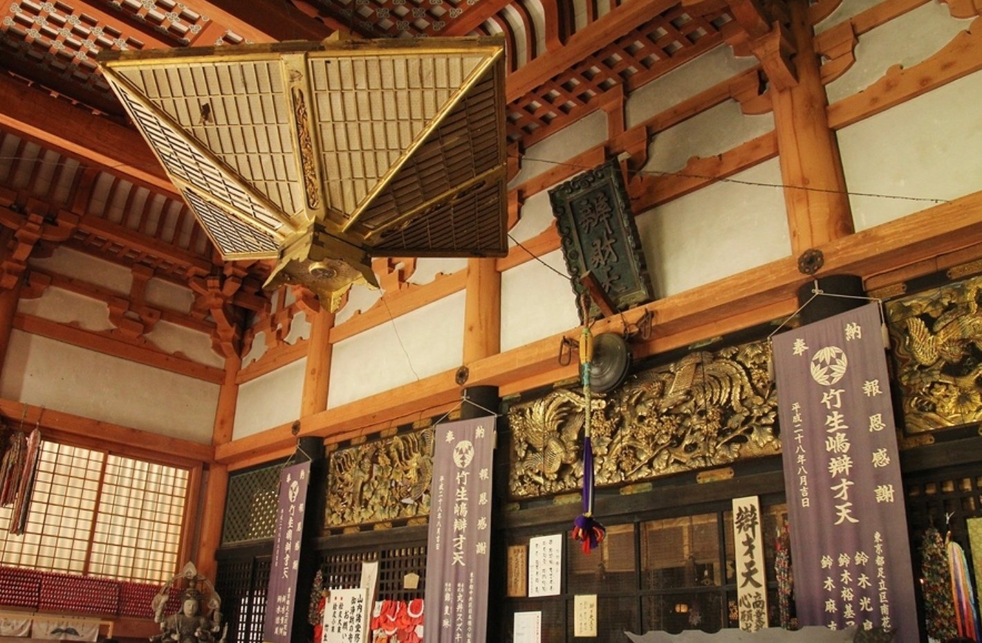 竹生島御開帳参拝案内　鳥瞰図1枚　大正6年頃　　　：弁才天　観音菩薩　西国三十三カ所霊場の宝厳寺　竹生島神社　琵琶湖竹生島　