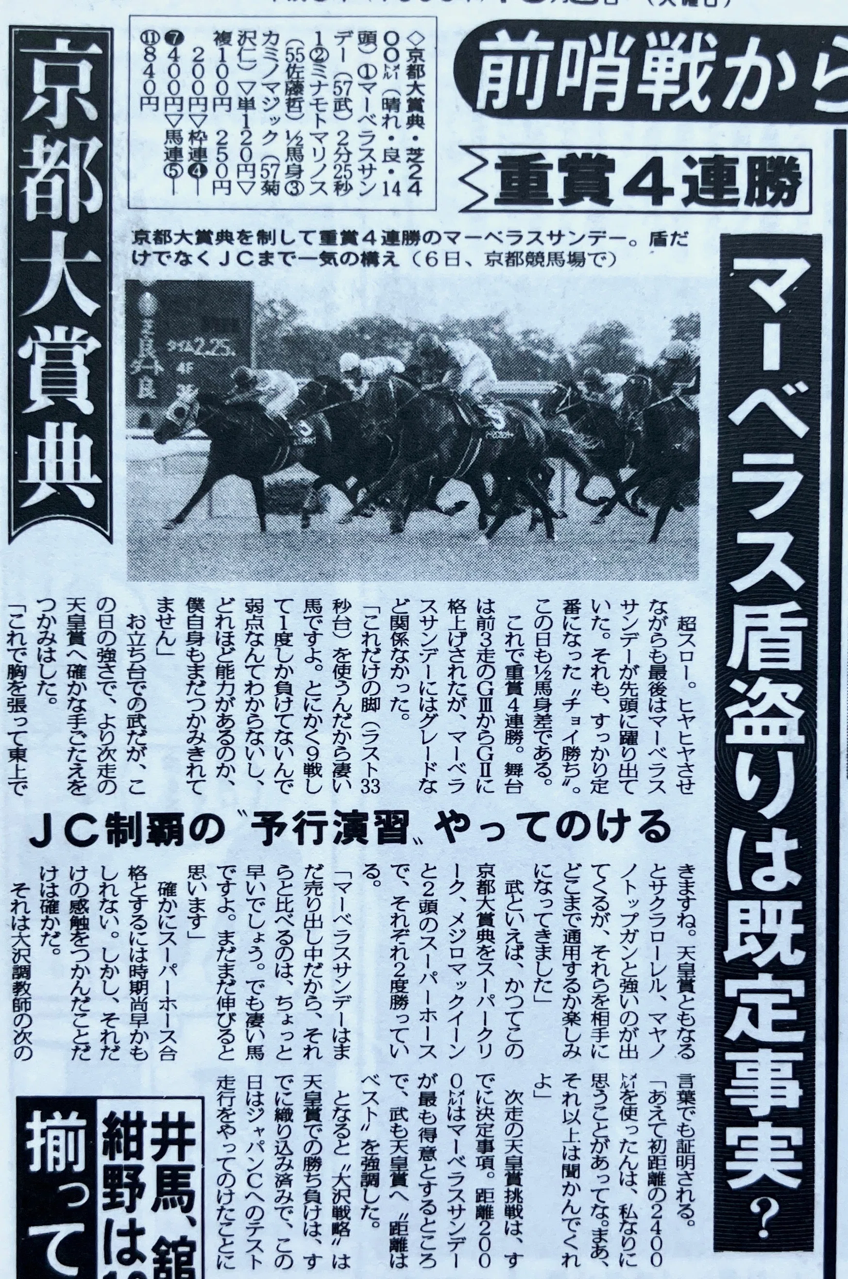 マベちん実装！マーベラスサンデーの連勝・挫折・悲願を「東スポ」で