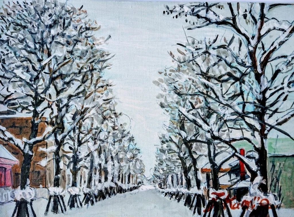 雪のアカシヤ並木道(北海道開拓の村)｜北海道の熊おやじ〜北海道の179