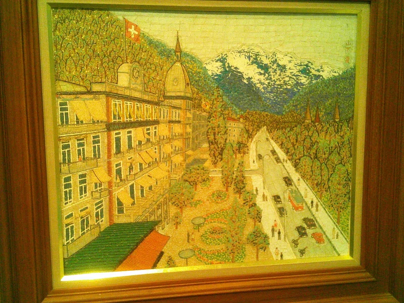 山下清 山下清画 つも 『スイスの町』 額装 リトグラフ