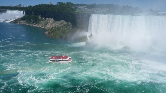 ナイアガラの滝：水しぶきを浴び、空を飛び、絶叫する