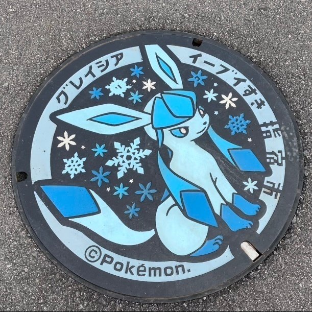 【レア】 ポケふた　小さなマンホール　マンホール 鹿児島 指宿 イーブイ ポケふた@鹿児島県指宿市｜ニンフィア #4｜つよし