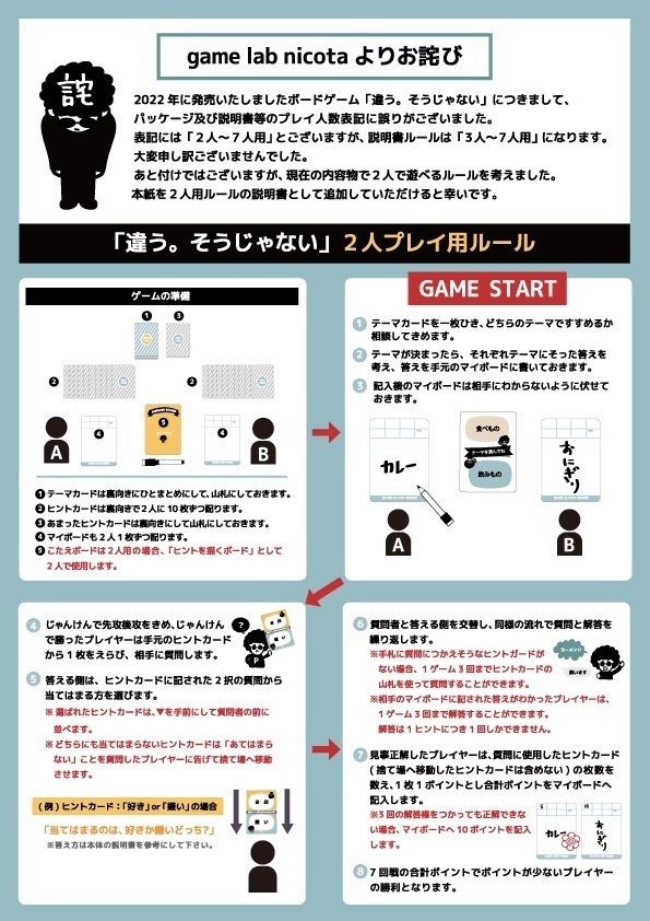 2人用ルールのダウンロード｜Tip3'S＊araco＊