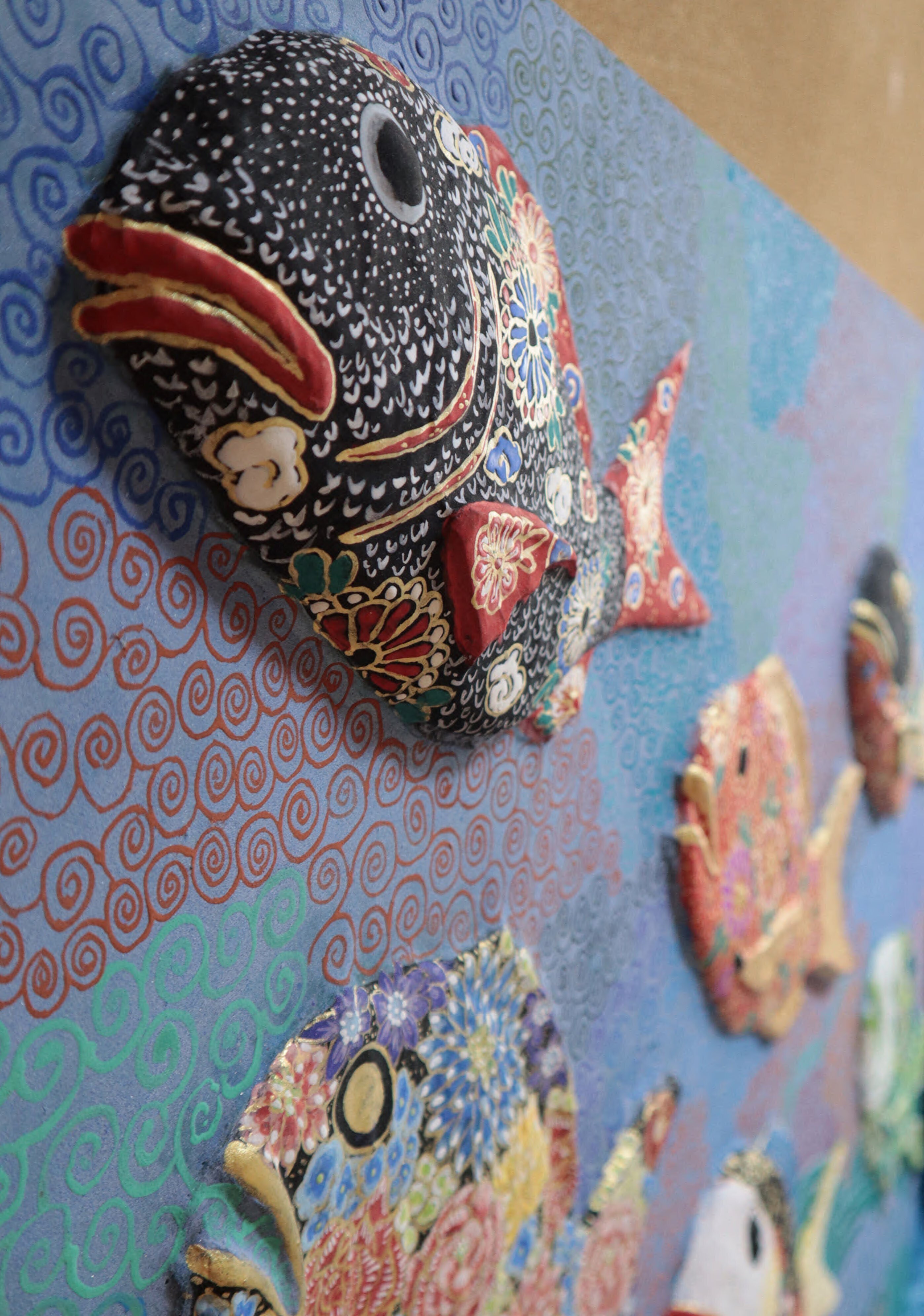 つくってみた、やってみた、和菓子の木型で日本画制作｜studio-Rie