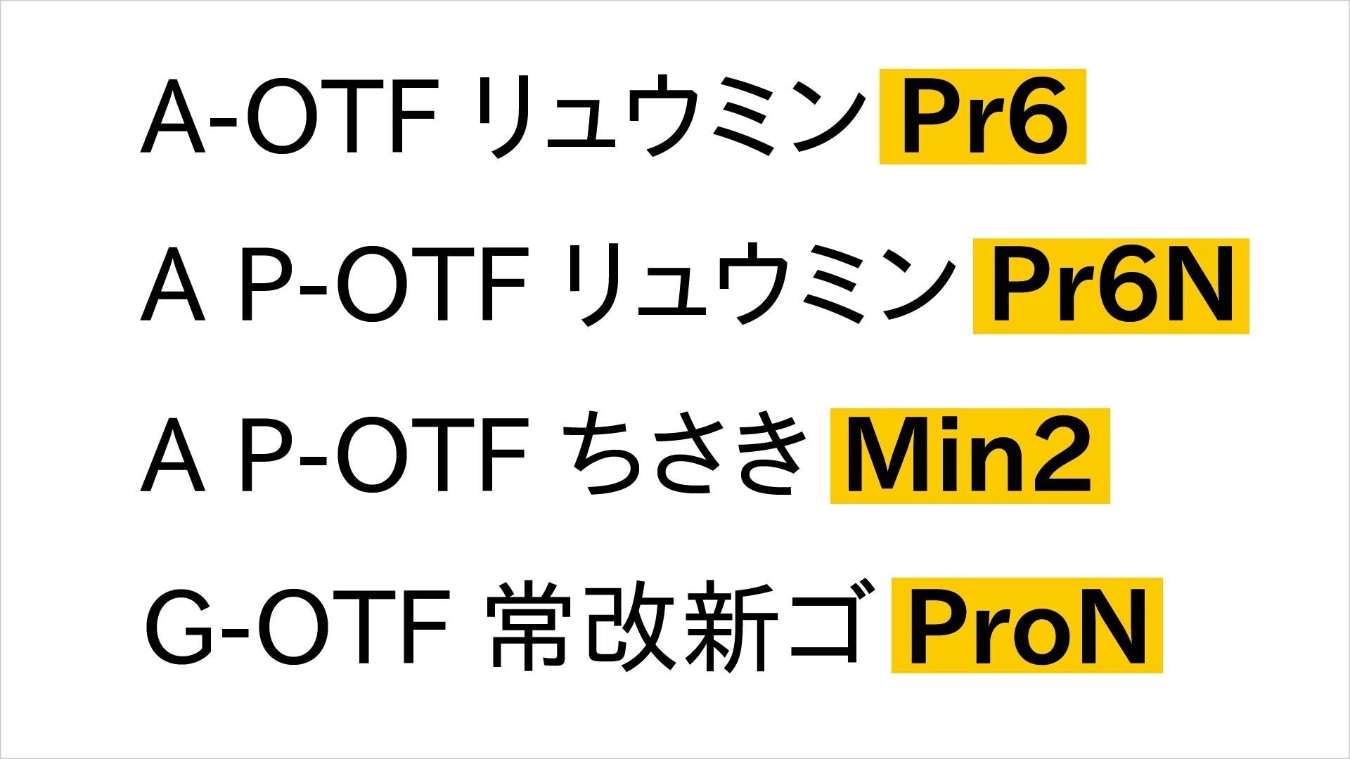 A-OTF？Pr6？ メニュー名からわかる！ フォントの仕様と選び方