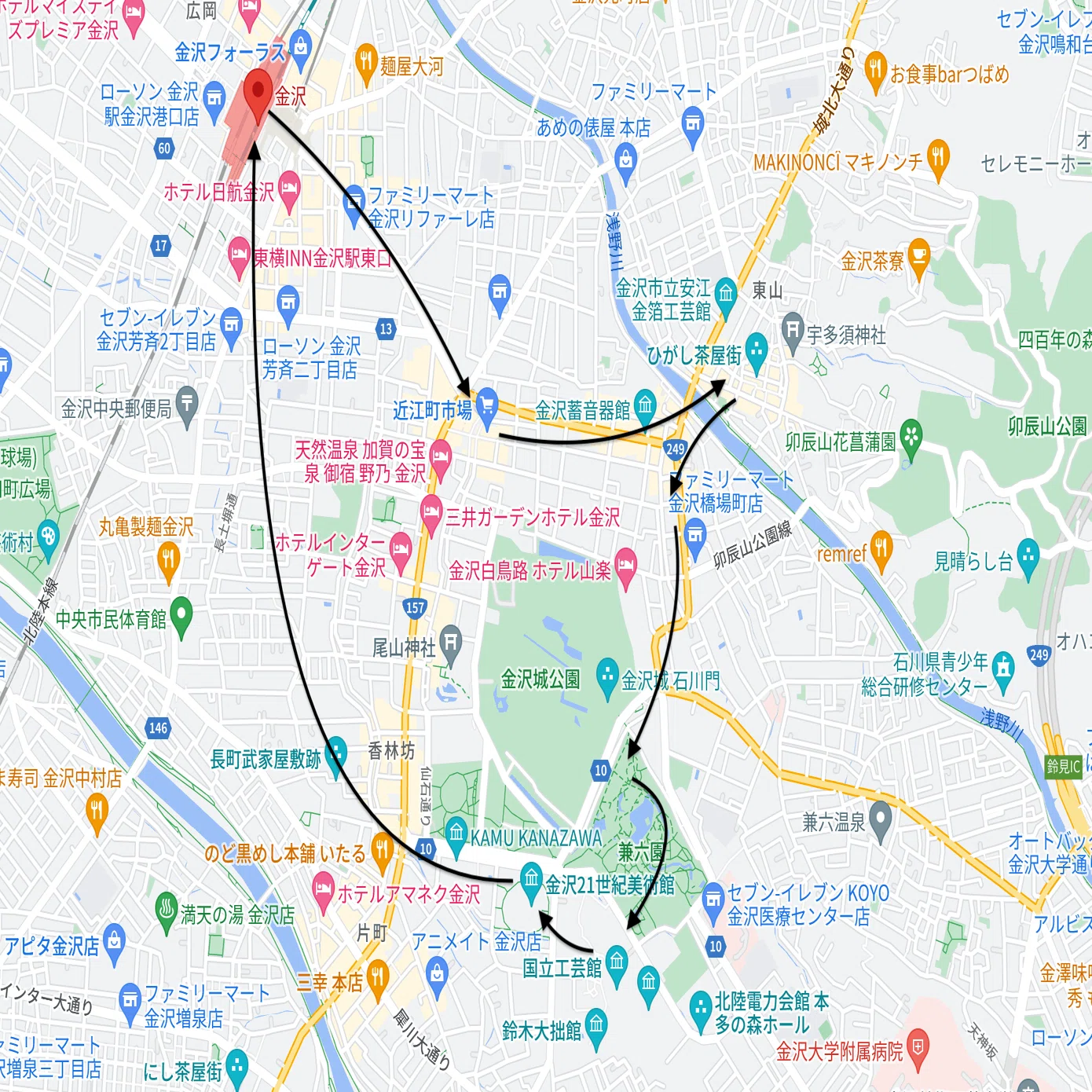 エンカウントは歩き回る中で：金沢旅行アルバム｜Lucax2