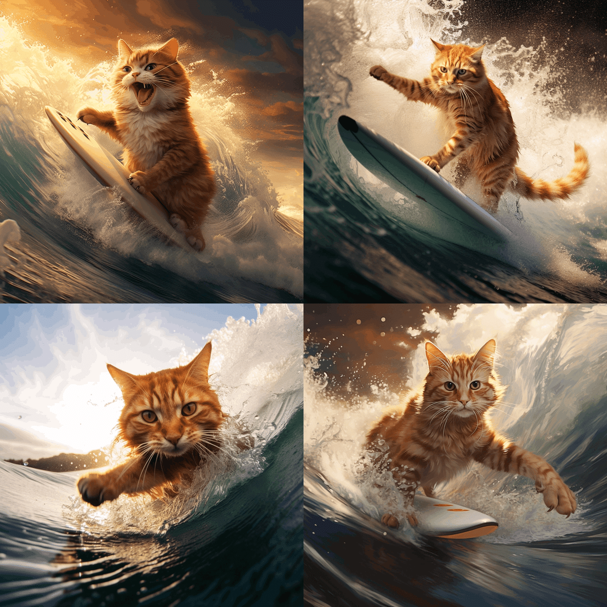AI猫写真 vol.82 サーフィンしてる猫｜Yoshihiro Tanaka | taziku