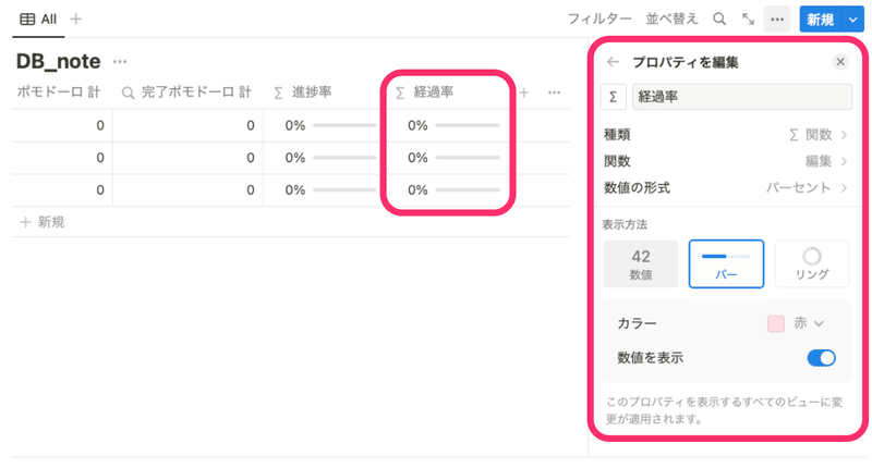 経過率のバーは赤色がおすすめ