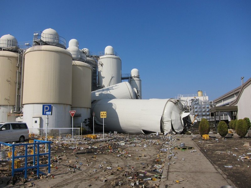 東日本大震災発生時の仙台工場