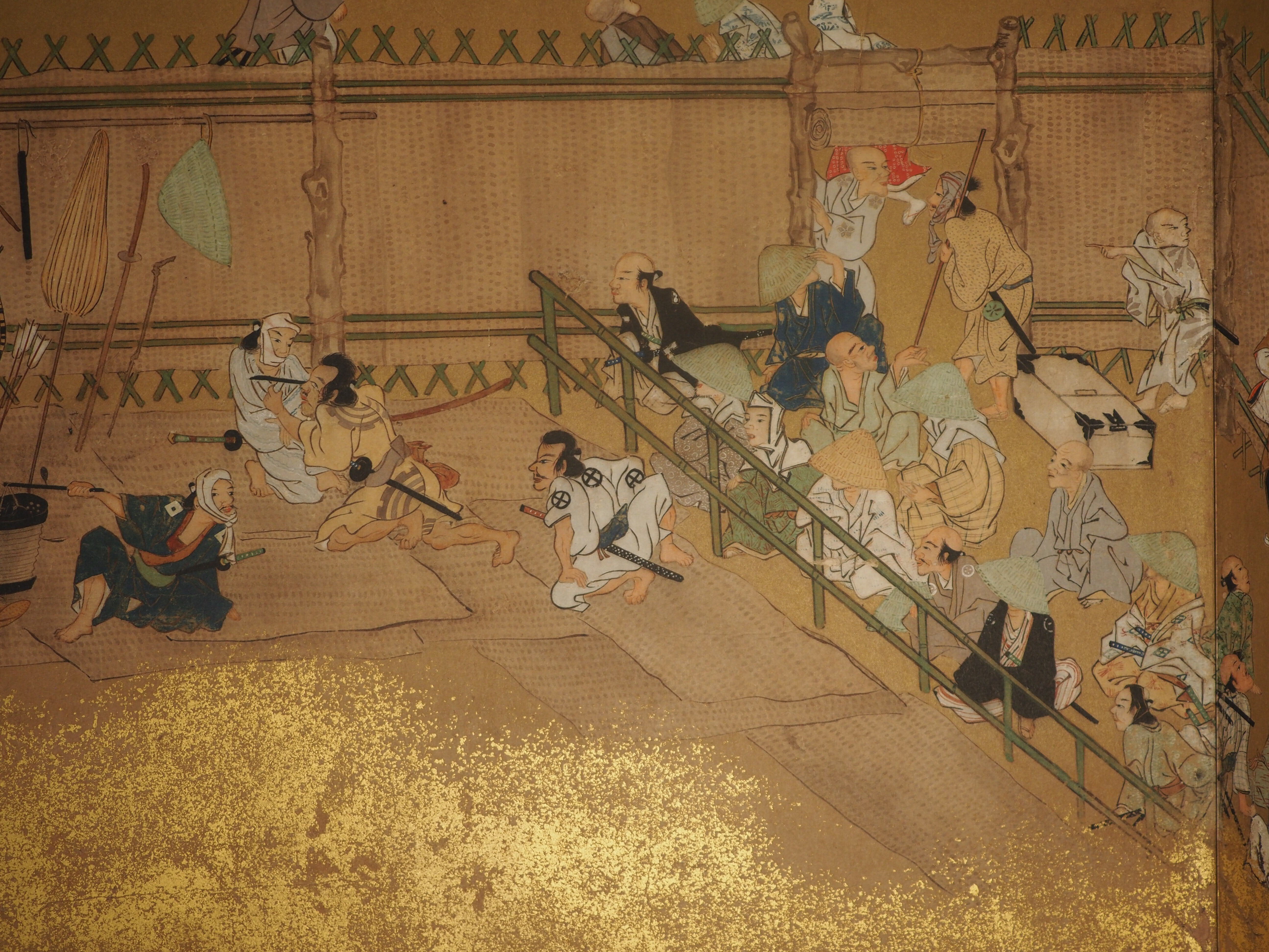 四条河原遊楽図屏風、超希少・大判画集画、新品高級額装付 風景 平治物語絵巻・三条殿焼討》と一緒にボストンへ渡った《四条河原