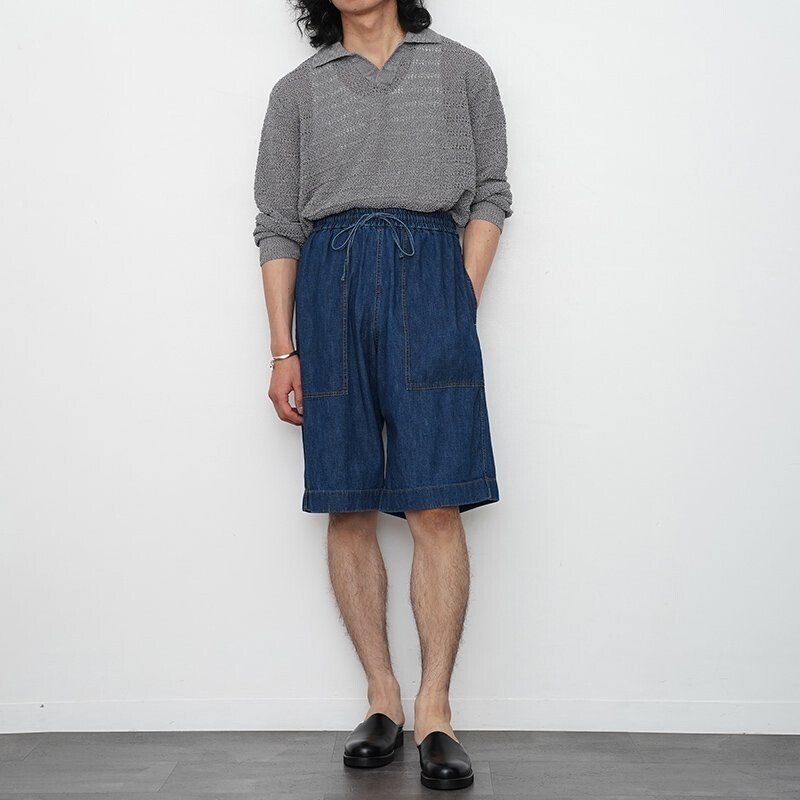 トレンドを活かしたデニムショーツ。【STUDIO NICHOLSON】OZ トレンドを活かしたデニムショーツ。【STUDIO NICHOLSON】OZ