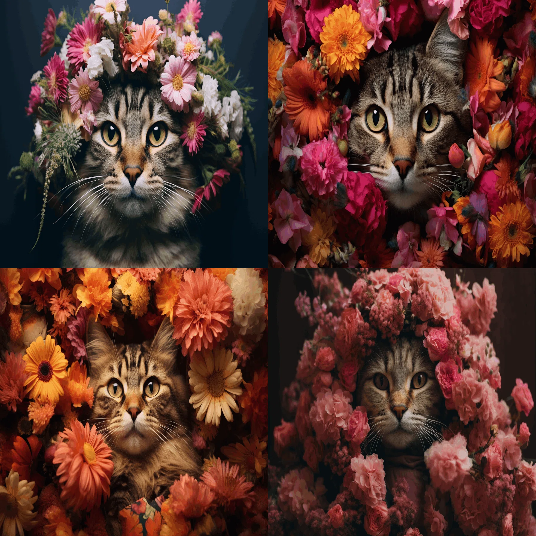 AI猫写真 vol.89 花にまみれた猫｜Yoshihiro Tanaka | taziku