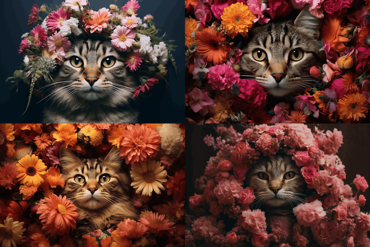 AI猫写真 vol.89 花にまみれた猫｜Yoshihiro Tanaka | taziku