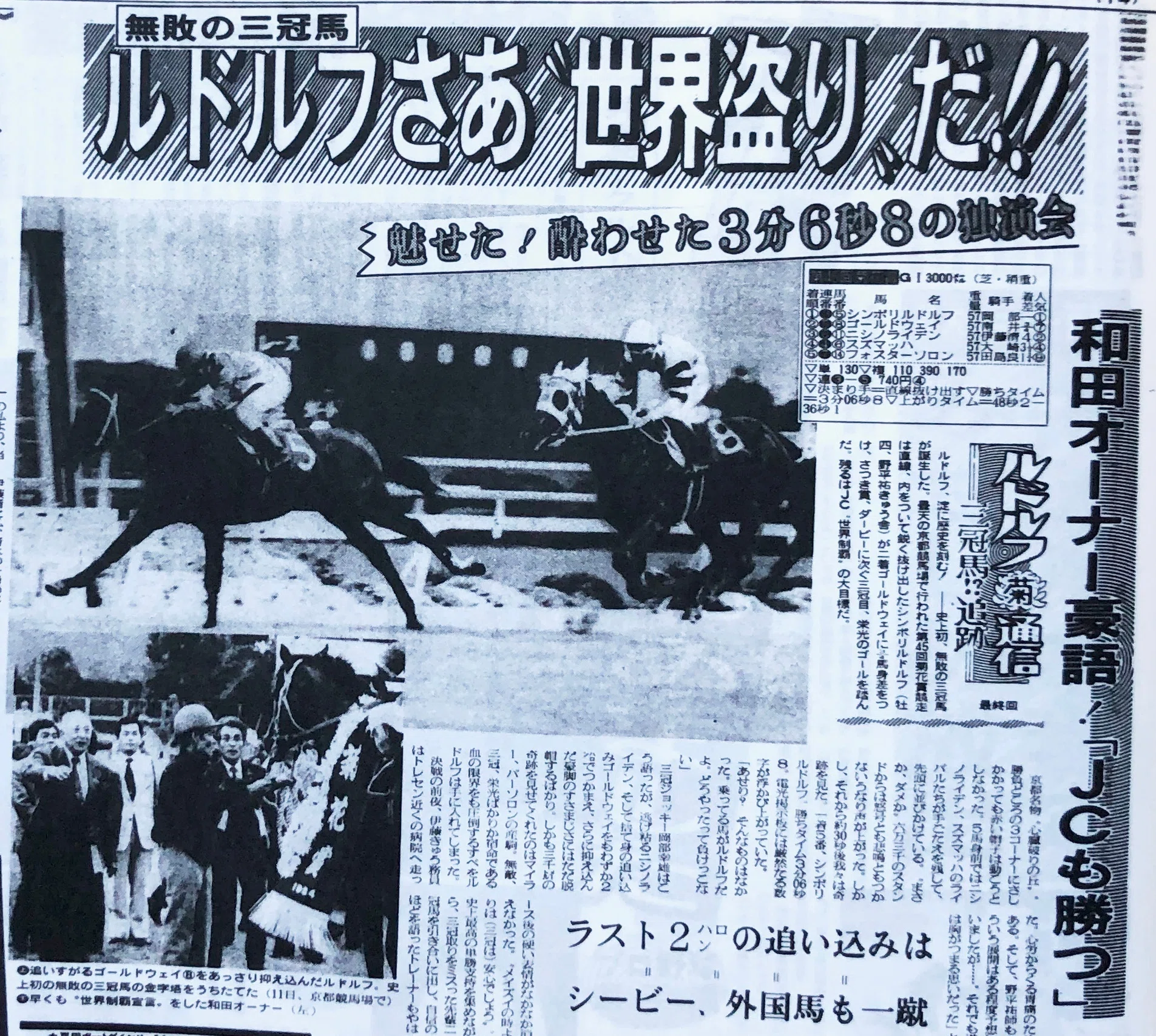 ON THE TURF 4 ミスターシービー シンボリルドルフ カツラギエース ウマ娘」に実装されたカツラギエース！三冠馬との死闘と〝日本馬初〟を