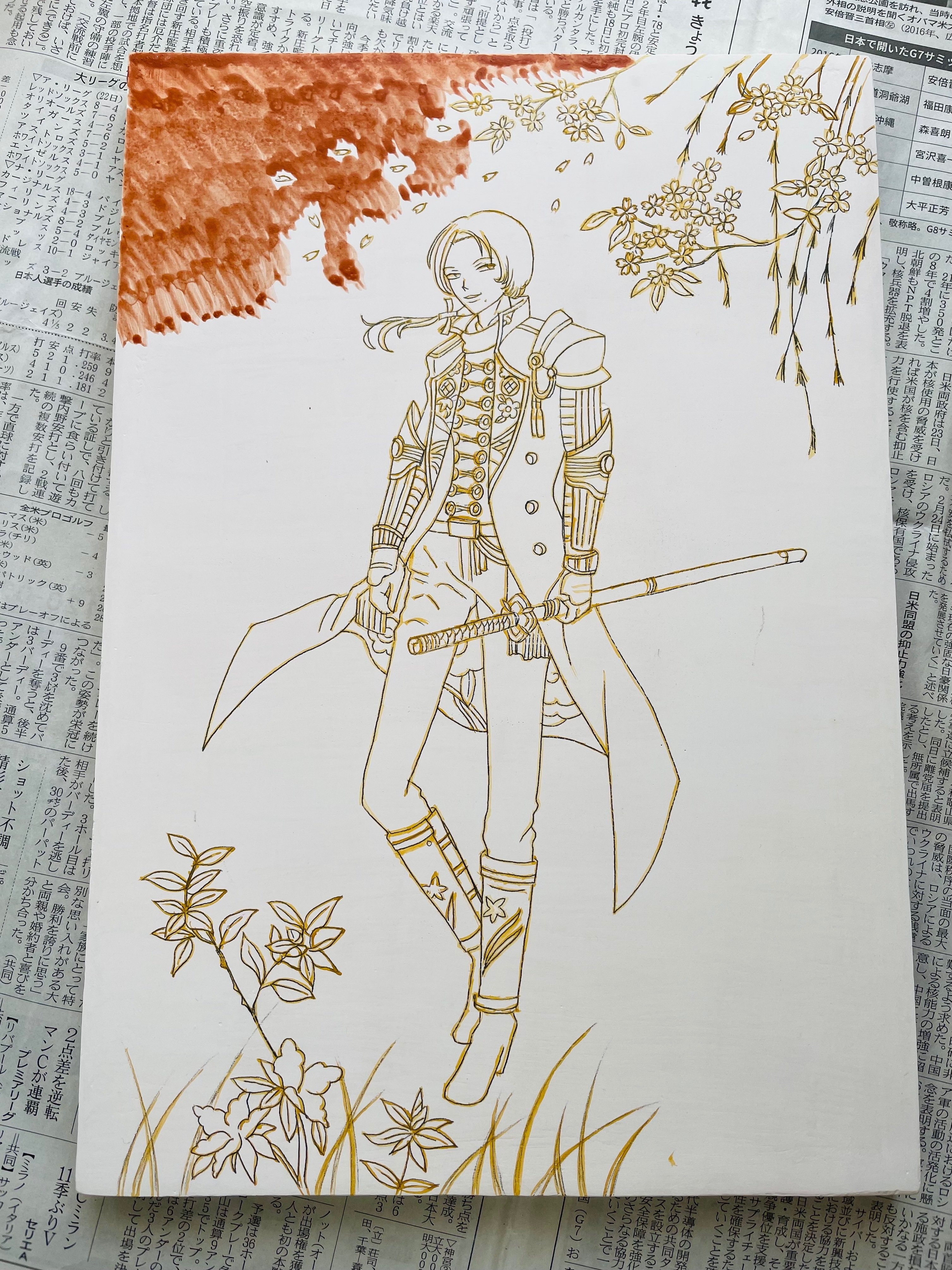 手描きイラスト 原画 創作【金の竪琴】 手描きイラスト 原画 創作【金の竪琴】 手描きイラスト 原画 創作【金