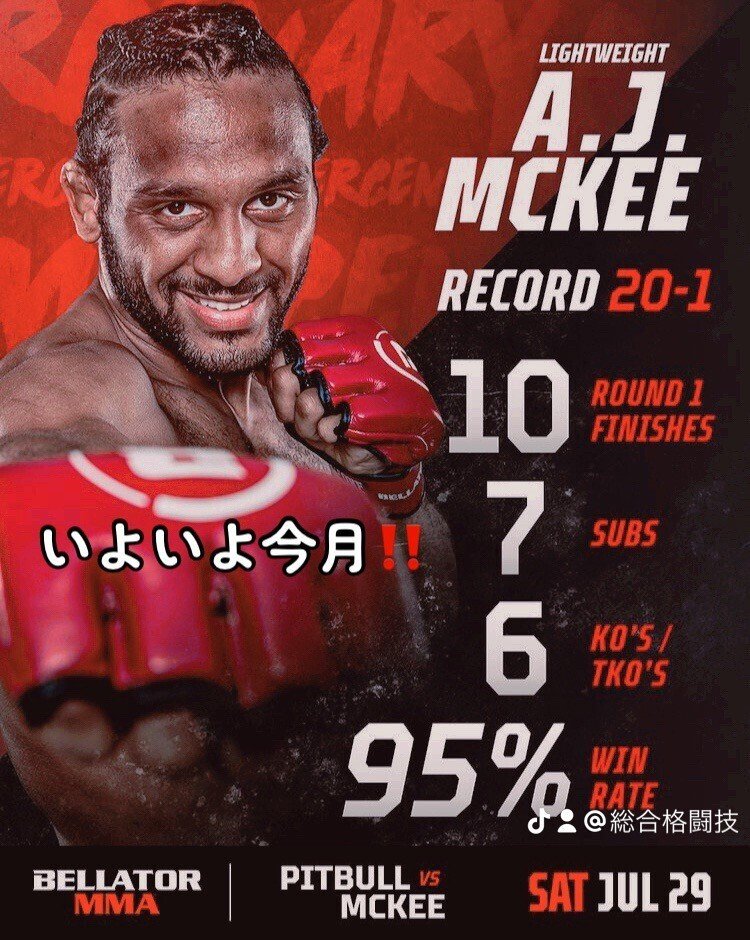 RIZIN AJ・マッキー 直筆サイン色紙 Bellator AJマッキー A.J.マッキー