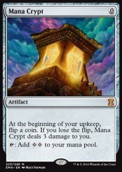魔力の墓所　一枚 EX+](部分光沢FOIL)魔力の墓所/Mana Crypt《英語》【MPS】