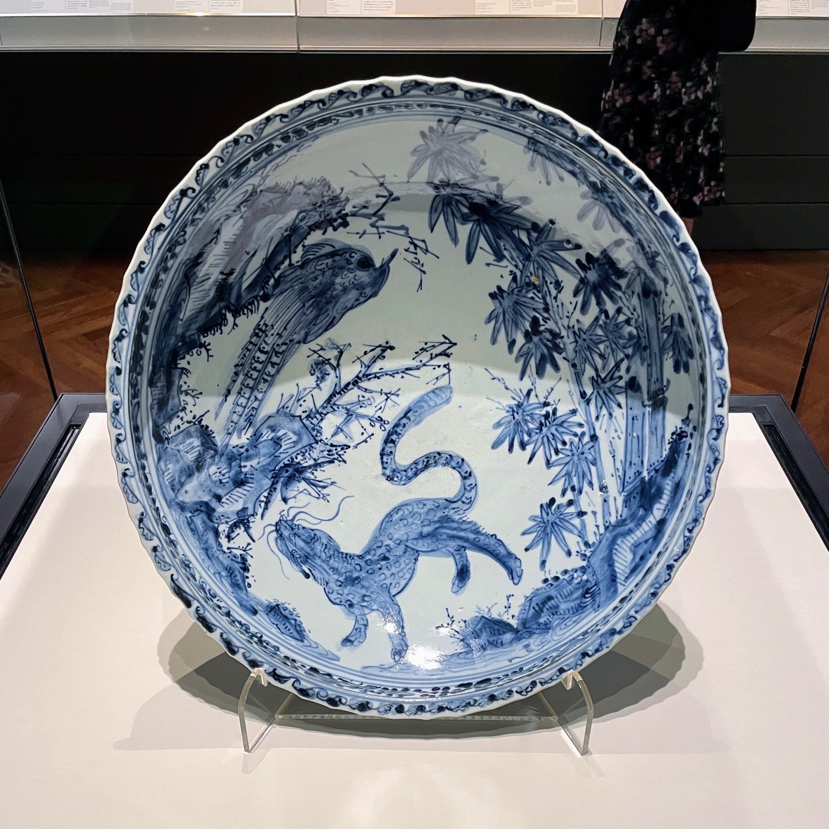 2716 染付香合　竹虎文　徳昇作 2716 染付香合 竹虎文 徳昇作