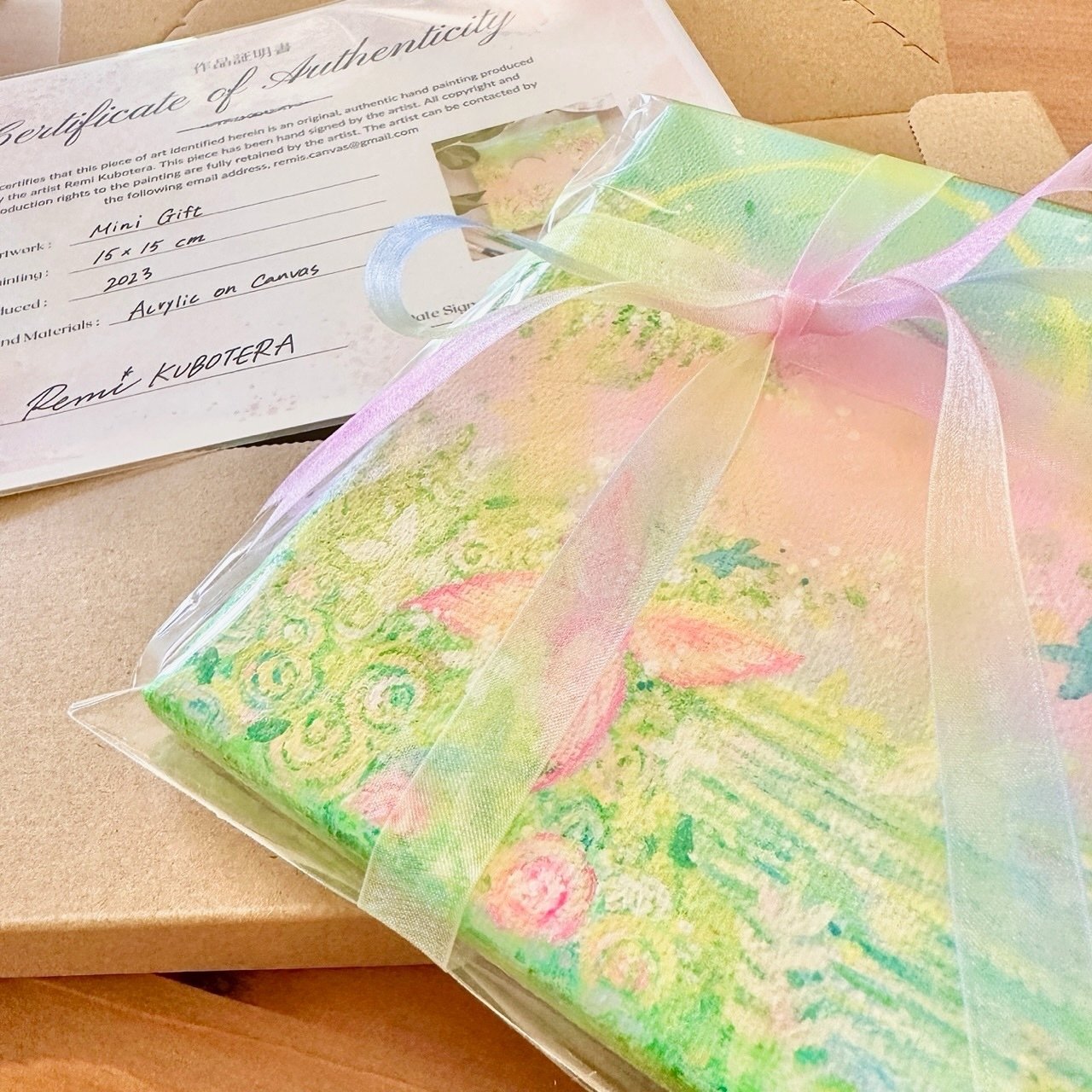 オーダーの作品証明書✨｜Remi Kubotera/画家、アーティスト👩‍🎨