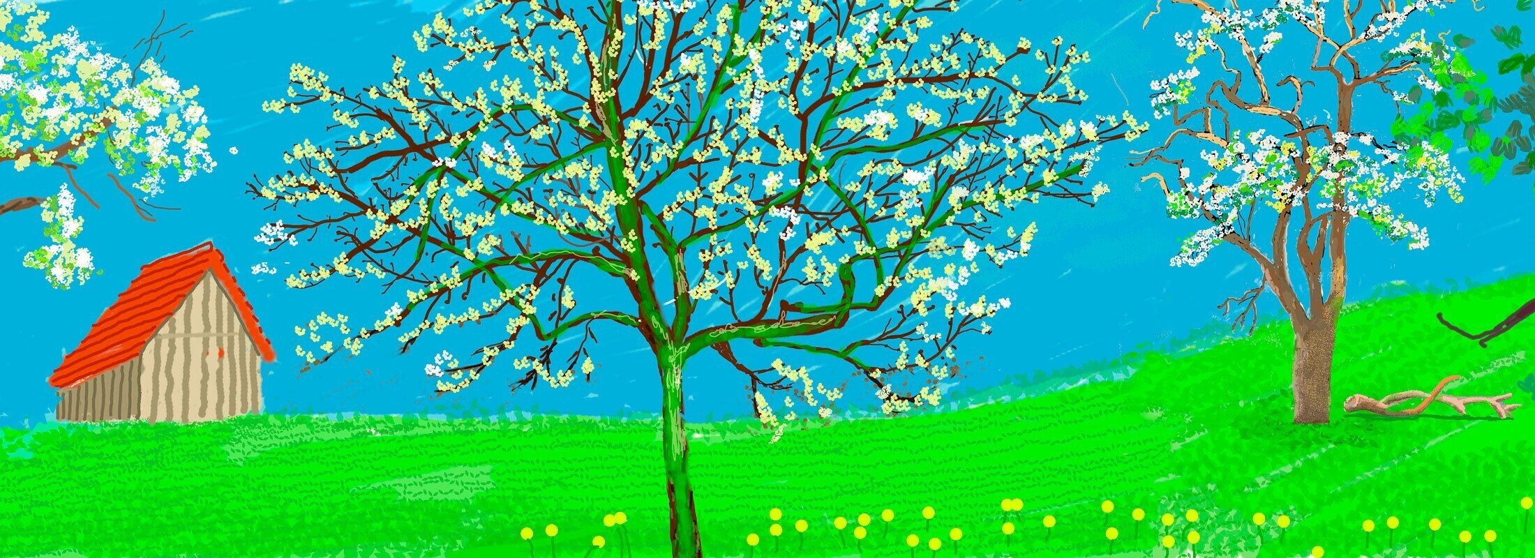 デイヴィッド・ホックニー　うちわ　David　Hockney　Fan　春の到来 デイヴィッド・ホックニー うちわ David Hockney Fan 春の到来