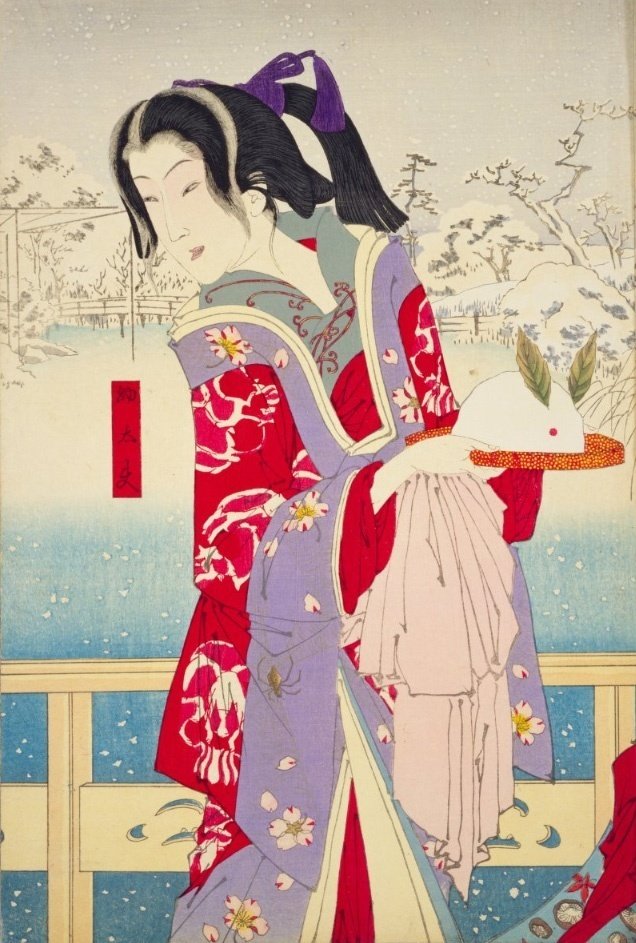 浮世絵版画 浮世絵鑑：歌麿筆 兵庫屋内花妻月岡 榮之筆 青樓美撰