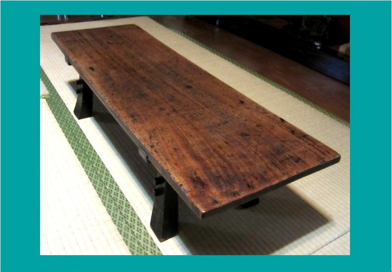 江戸期寺子屋の文机、大正14年の渋い小机 下級武士隠居老人｜絵描き