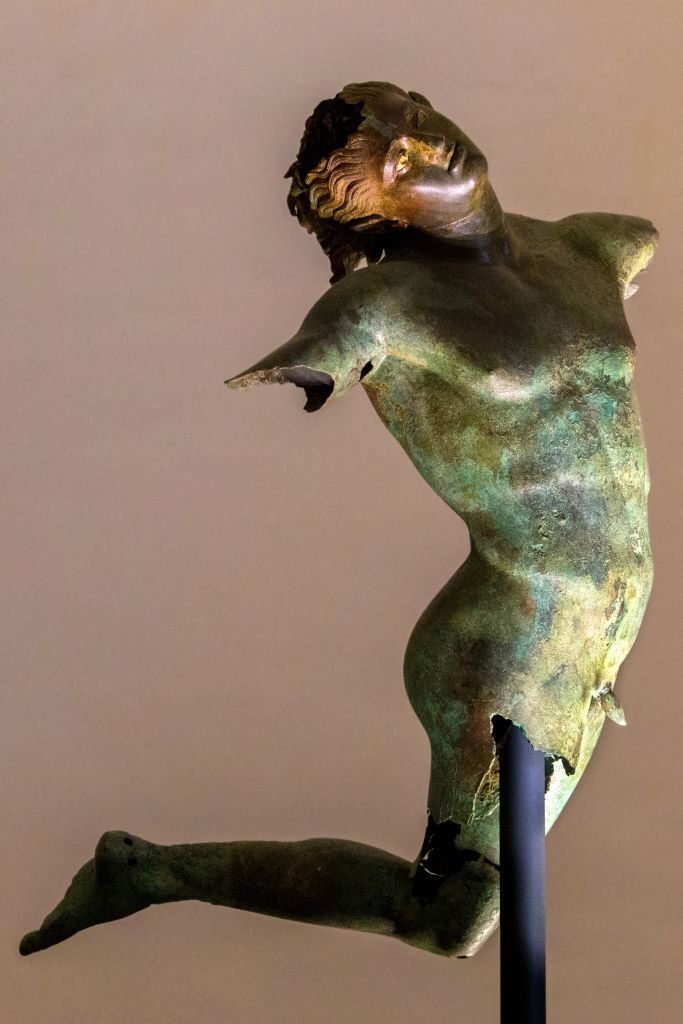 D716】「踊るサテュロス」ブロンズ像 Augusto Rivalta 高43.5cm