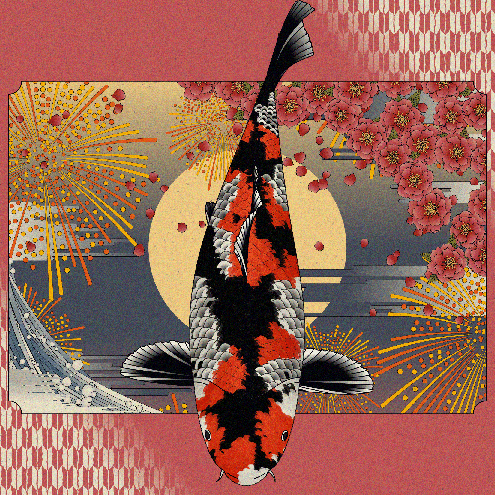 錦鯉　鯉　絵画 第3弾コラボアーティスト紹介： クリエイティブコーダー ykxotkx