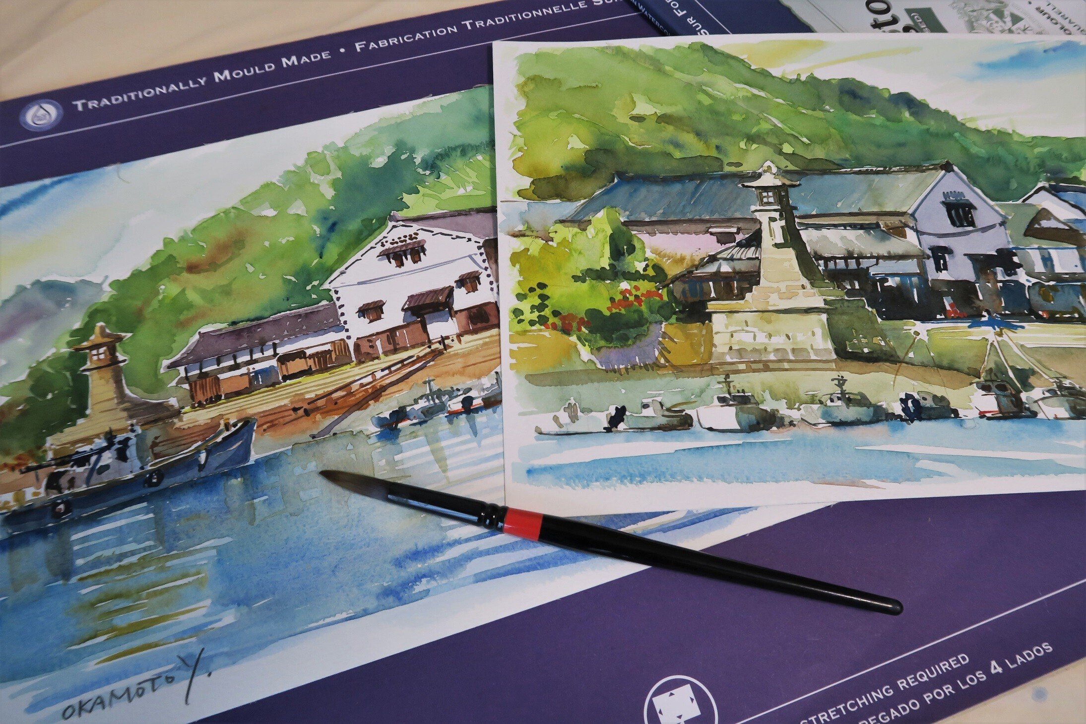 心魅かれる港町 鞆の浦／海辺の水彩画｜海の音 - umi no oto - by FURUNO