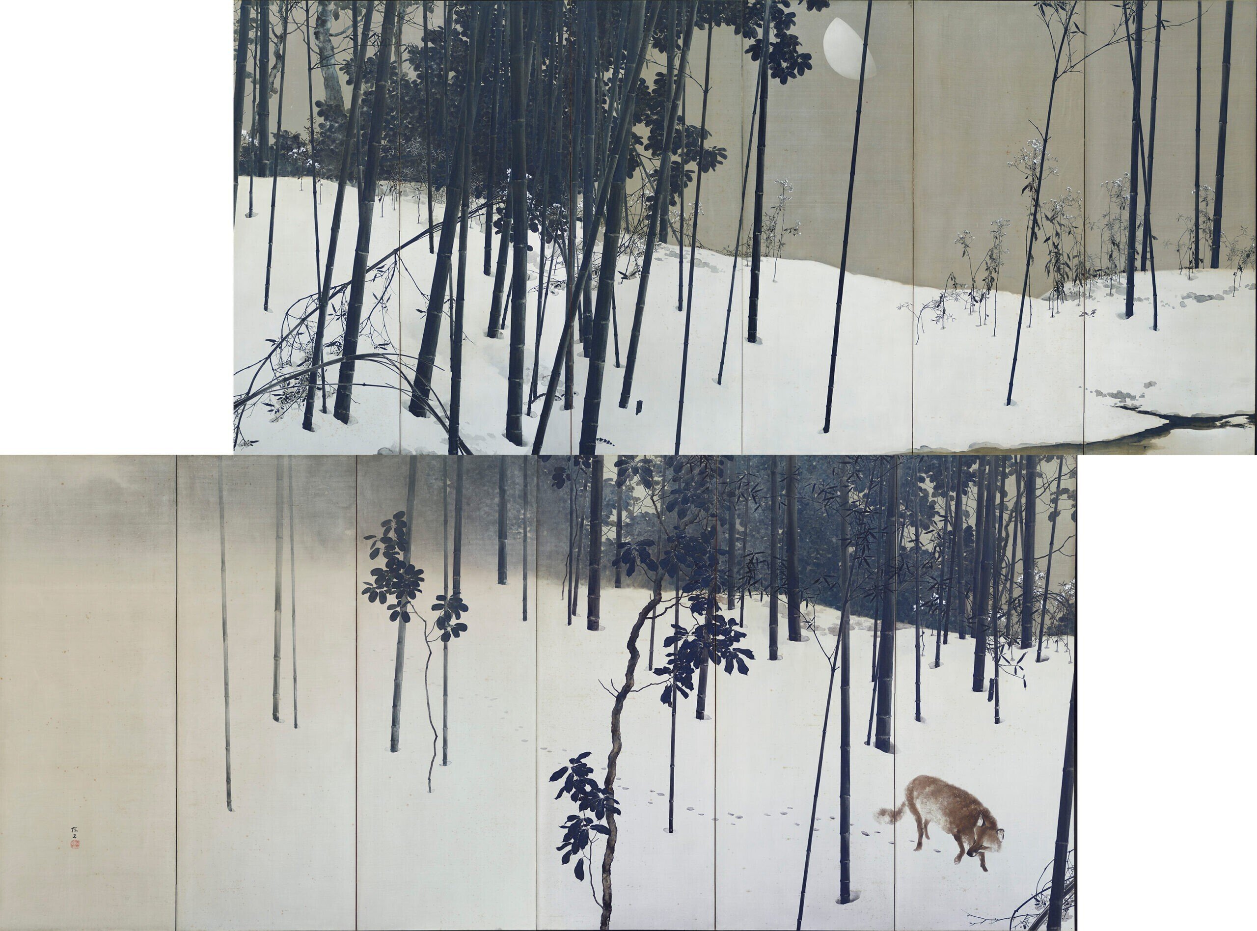 松の水墨画 掛け軸 『木島桜谷』？ ○松島十湖（まつしま じっこ）掛け軸