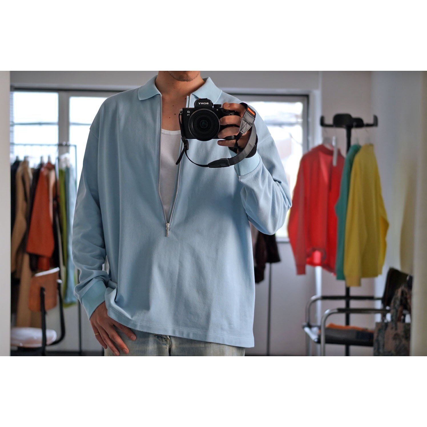 REVERBERATE ZIP LONG SLEEVE POLO ポロシャツ b04613c091f6c356b72190de14307f