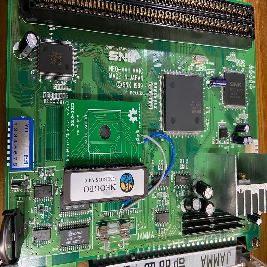 極小ネオジオ基板『MV-1C』のUniBios化&電池ソケット化｜H/de 