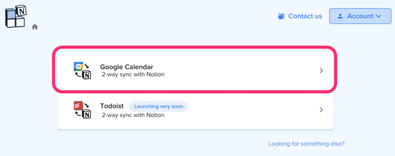 「Google Calendar」を選択