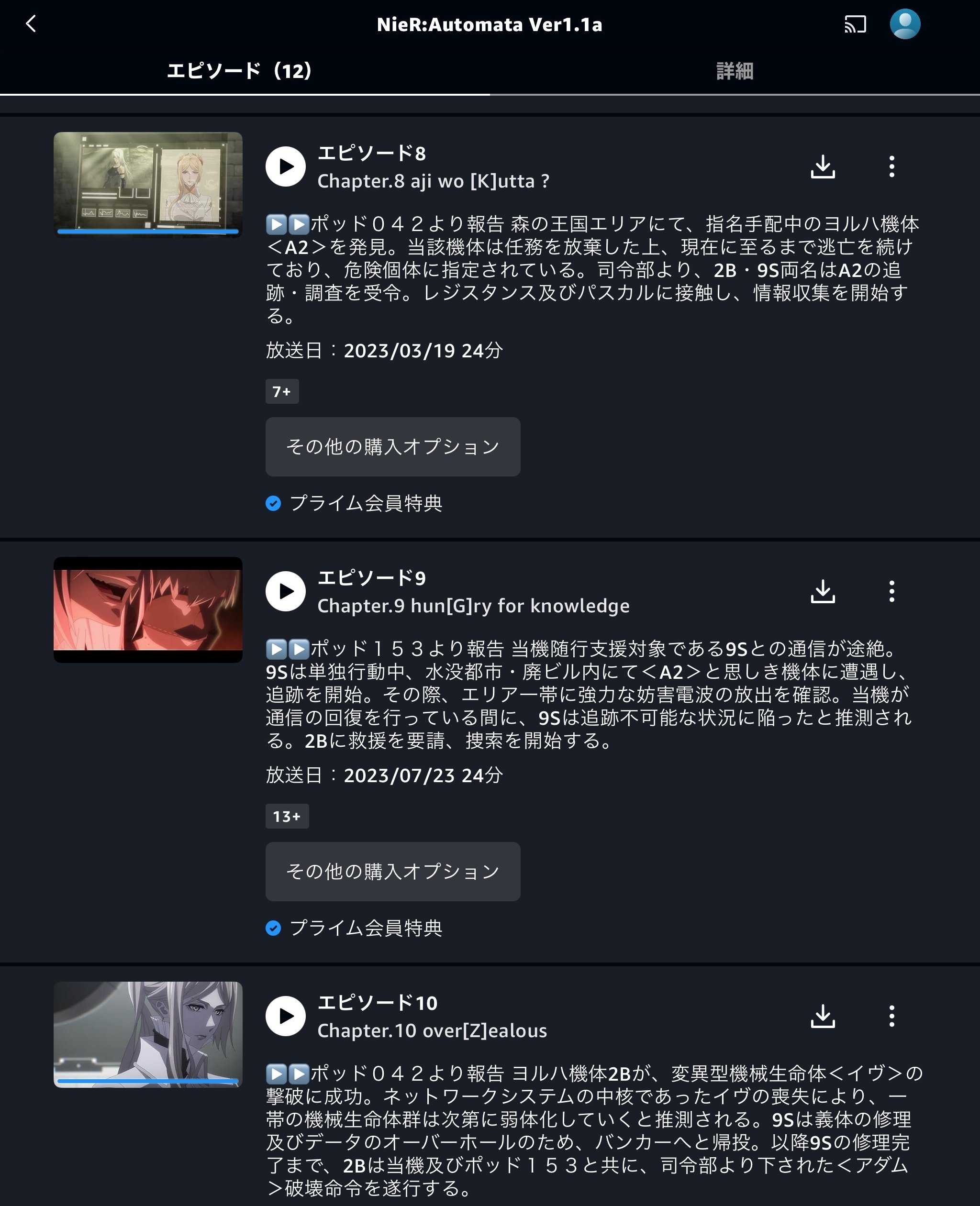 アニメ :: NieR:Automata Ver1.1a（ニーア オートマタ）急に再開
