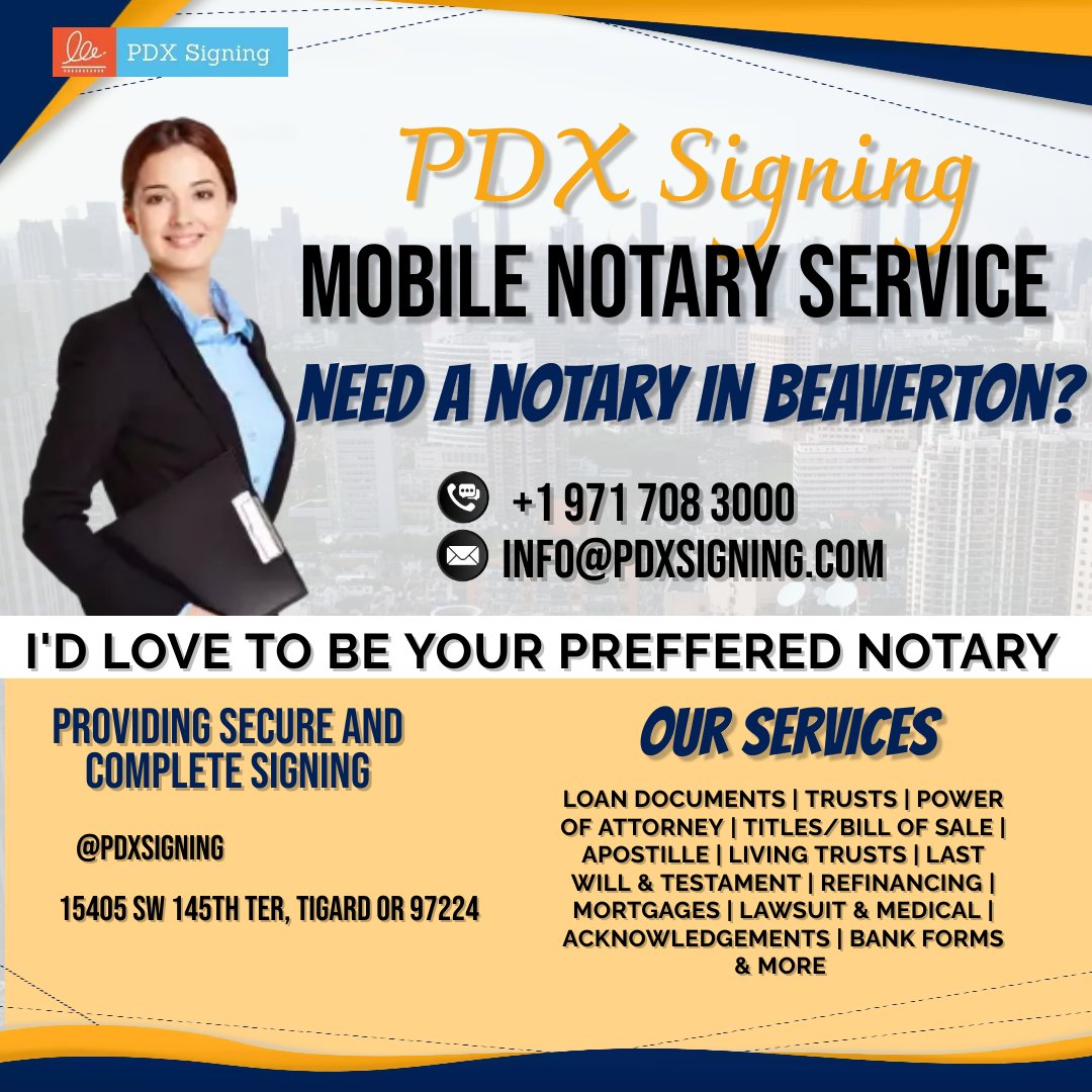 Mobile notary Beaverton｜pdxsigning