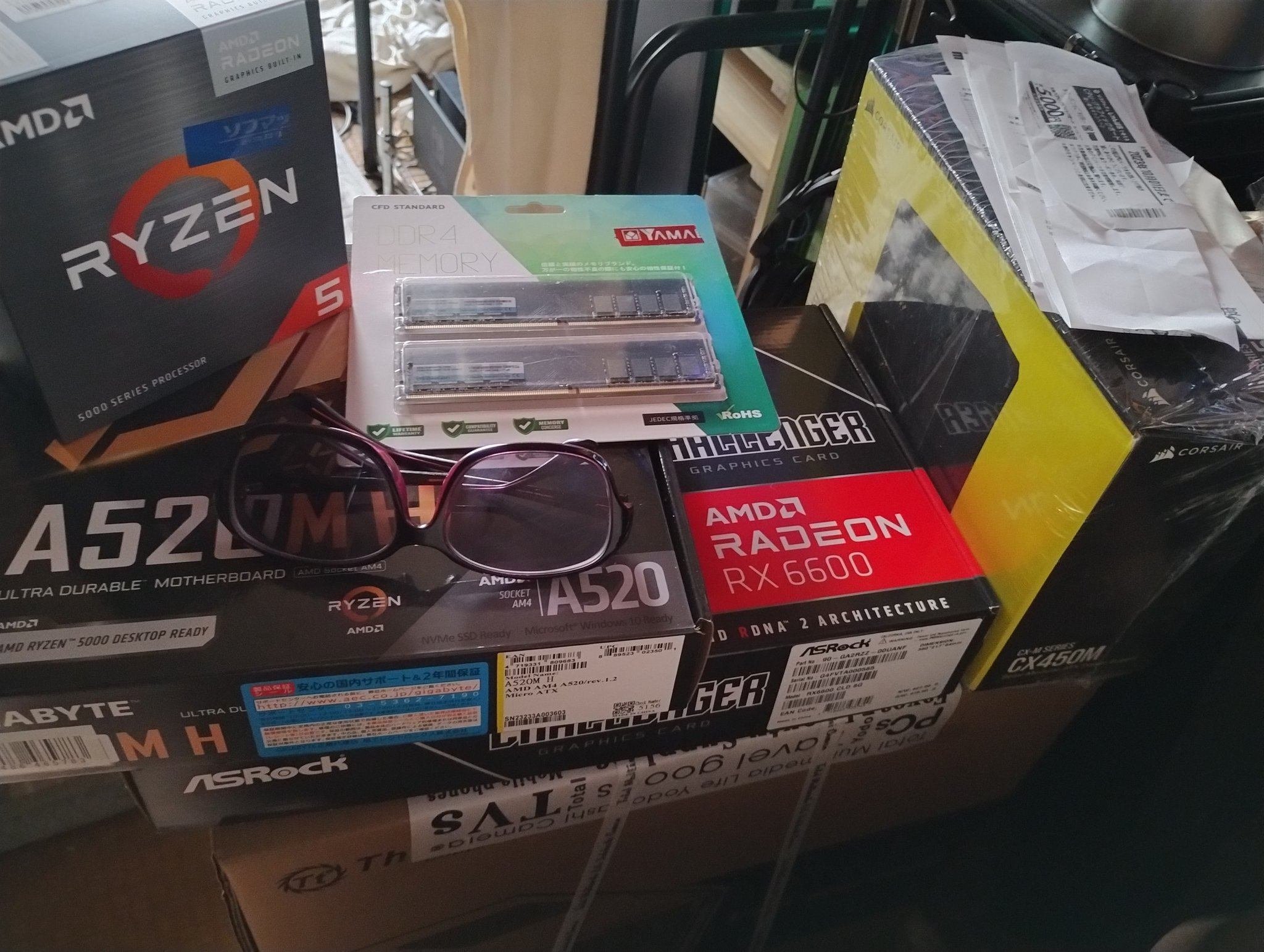 自作ゲーミングPC Ryzen5 2600X/RX6600/32GBRAM 自作ゲーミングPC