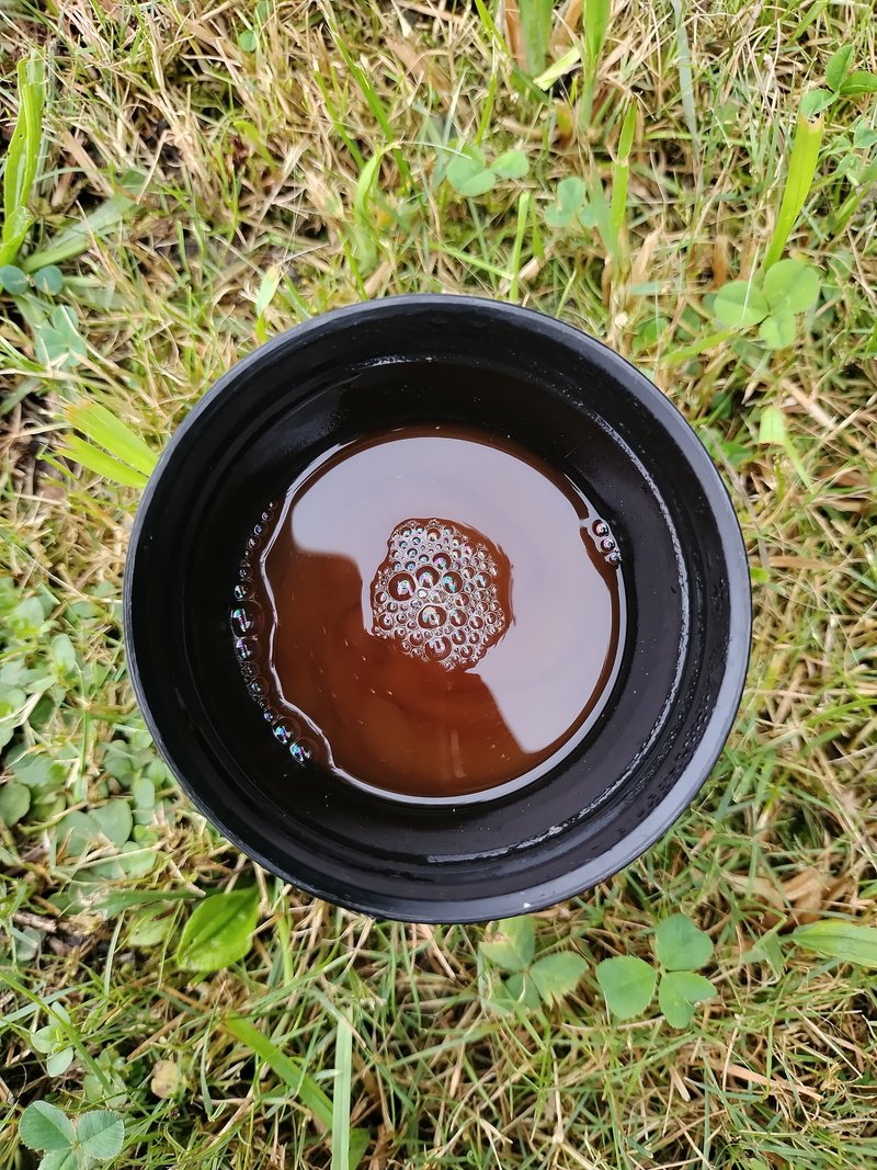 ハンドドリップコーヒー、十勝産の無肥料自然栽培のきなこ　オーガニックコットンのドリップ、湧き水