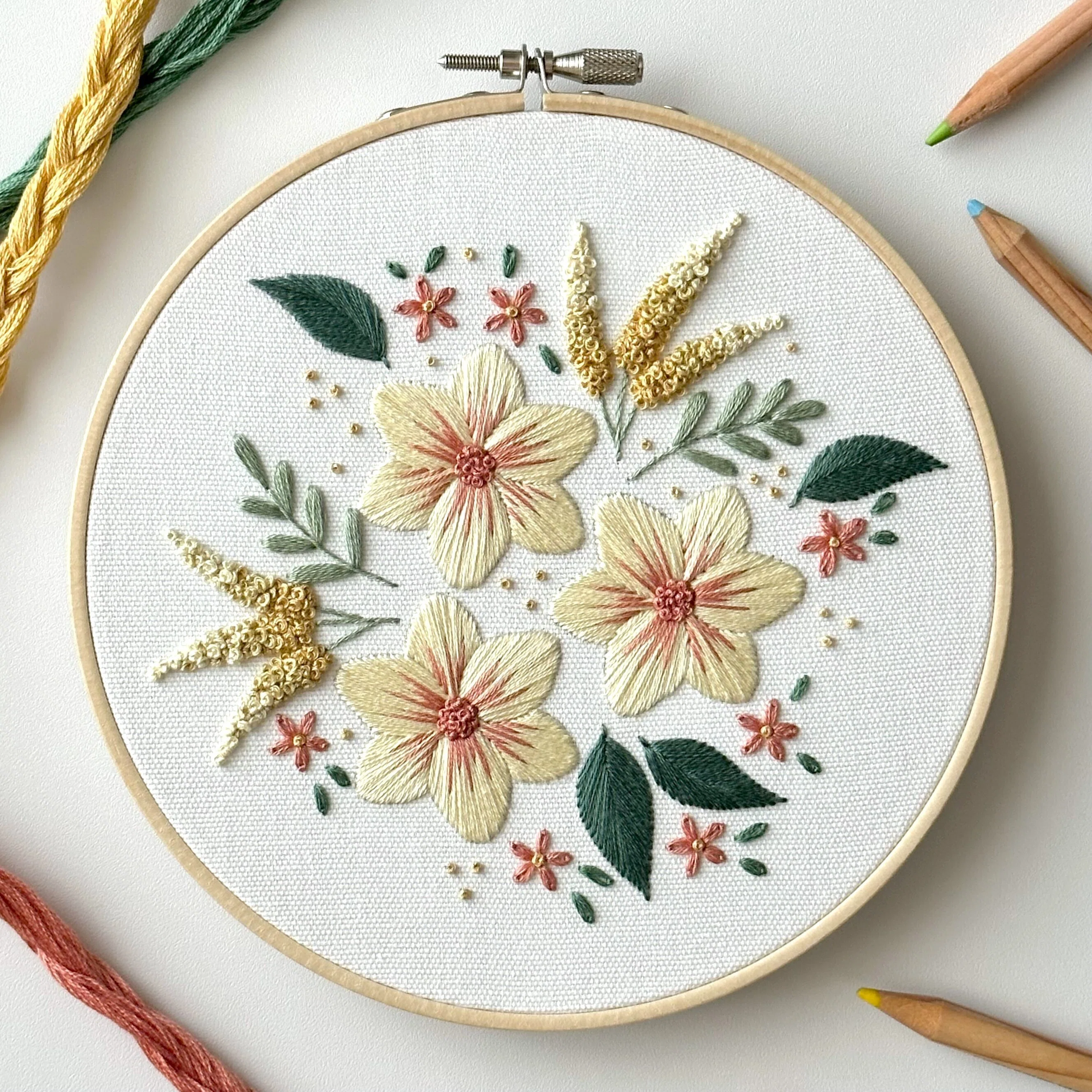PDF図案「夏、旅気分」｜はなこまち/刺繍作家
