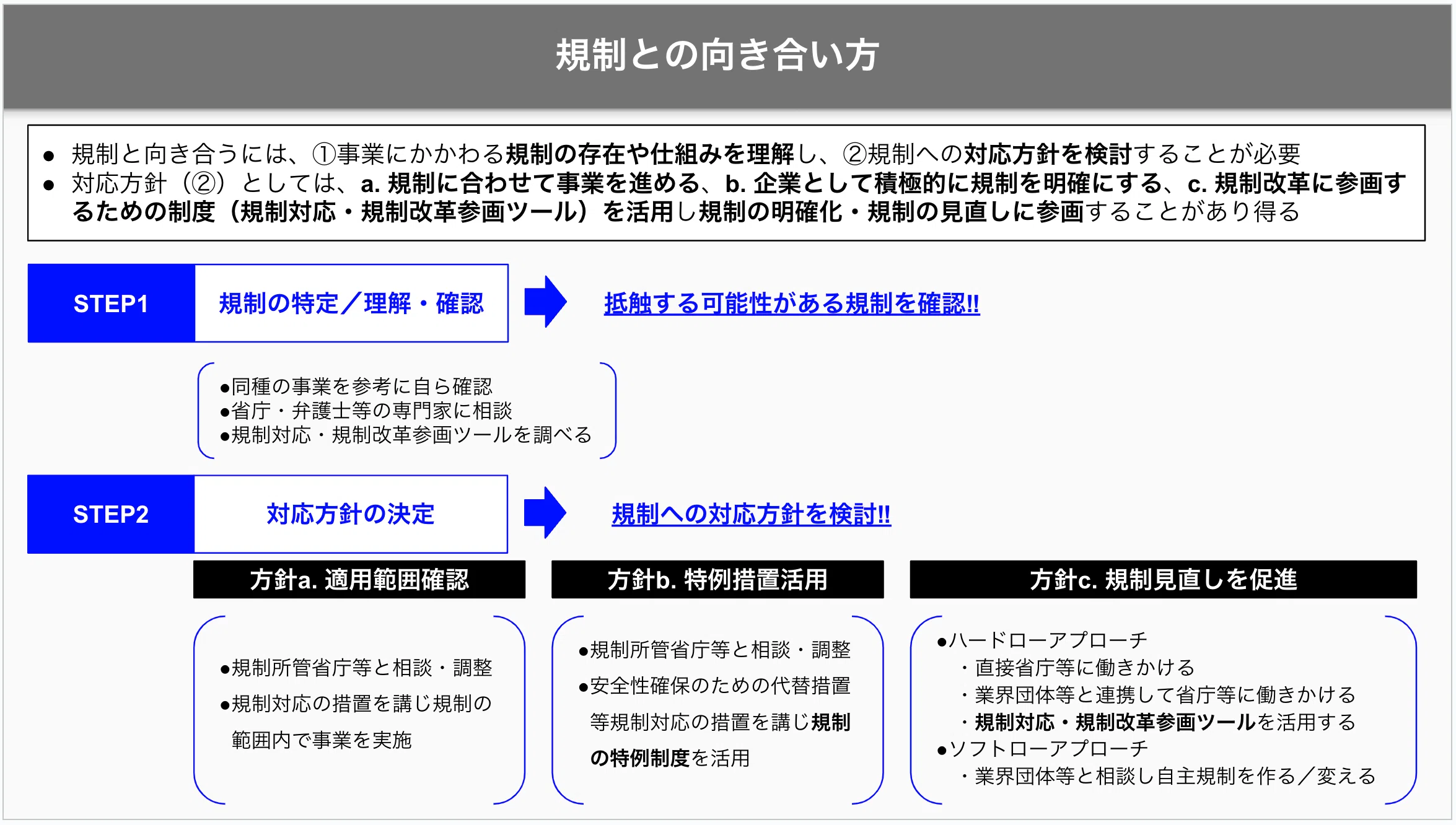 新規ビジネス促進制度:グレーゾーン解消、サンドボックス、国家戦略 新規ビジネス促進制度:グレーゾーン解消、サンドボックス、国家戦略