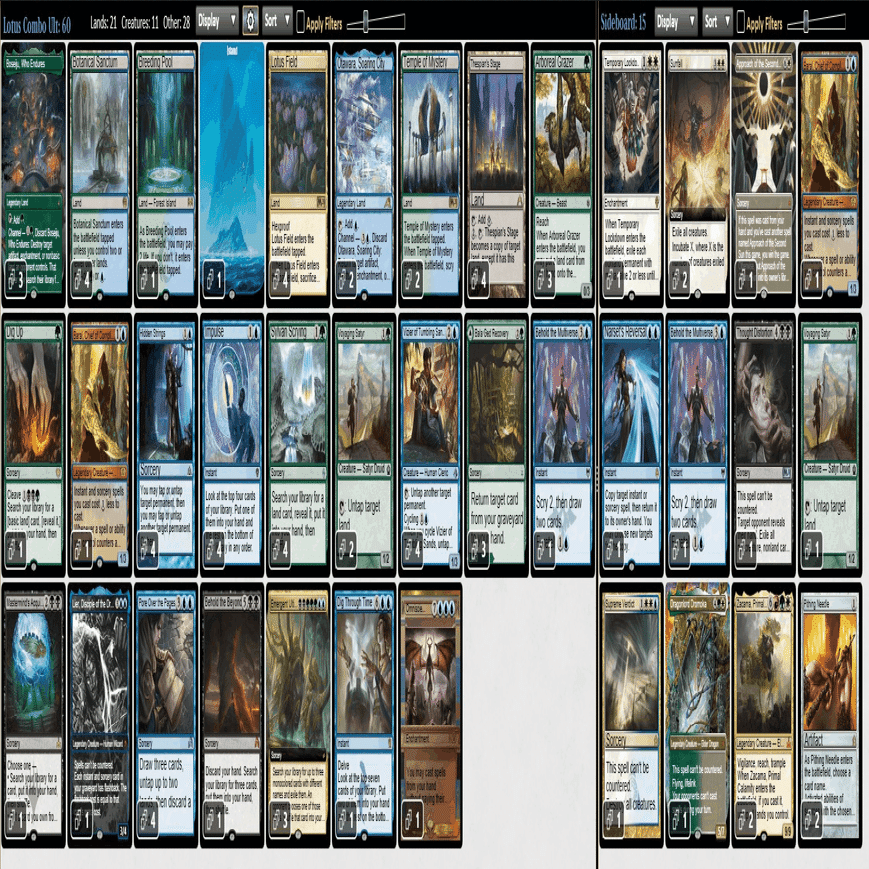 MTGパイオニア ロータスコンボデッキ ※サイドデッキ完備