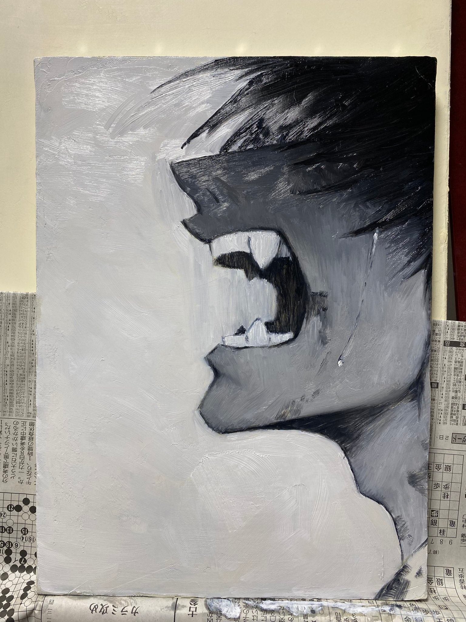 高校生が描いた油絵　(模写) 高校生が描いた油絵 (模写)