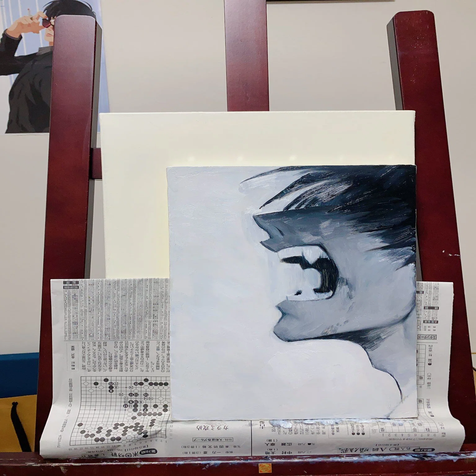 漫画絵の油絵模写 制作過程｜banka