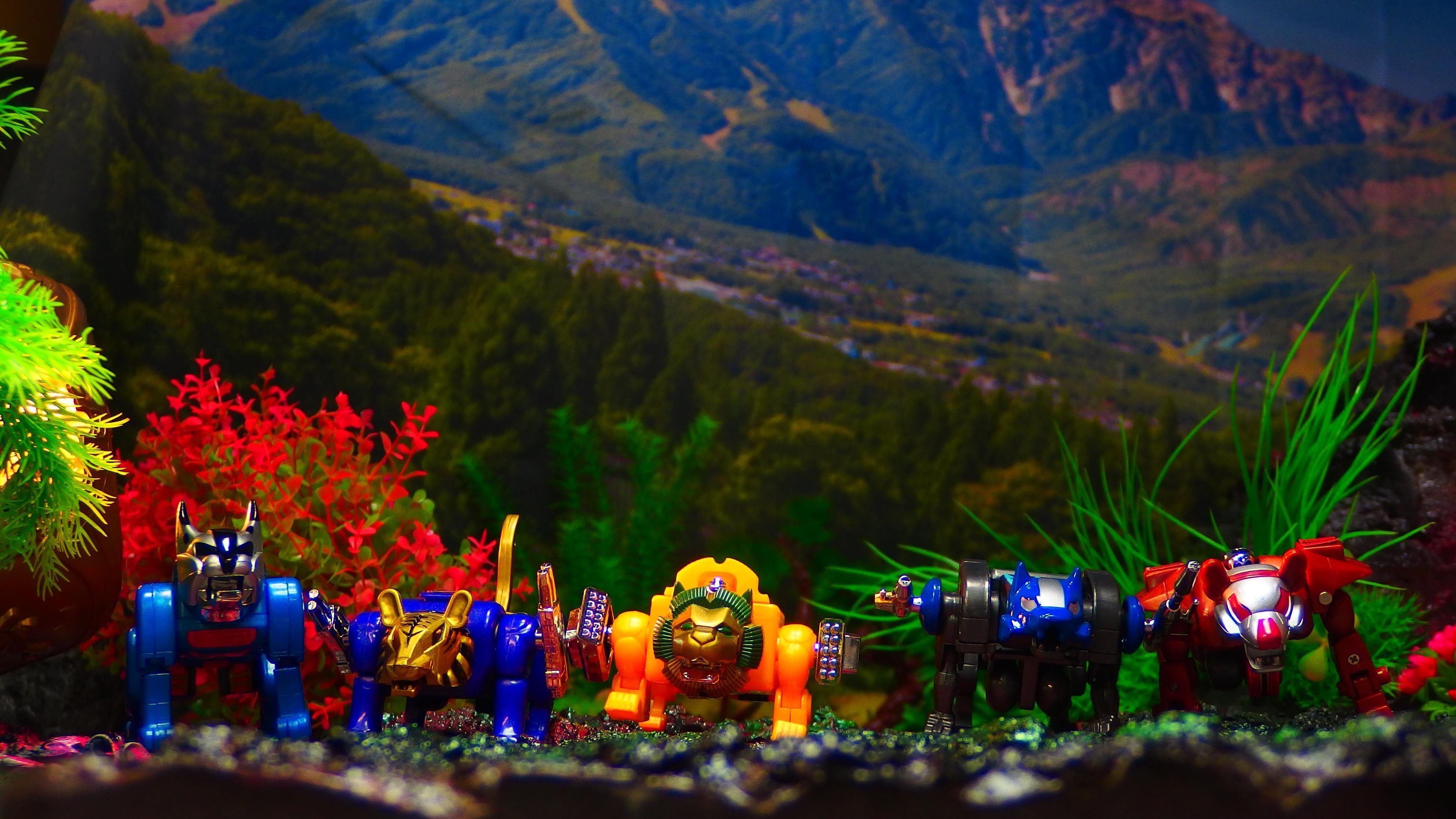 フックトイ][変形ロボ]ジオラマ玩具レビュー208 ライオン(動物変身戦隊