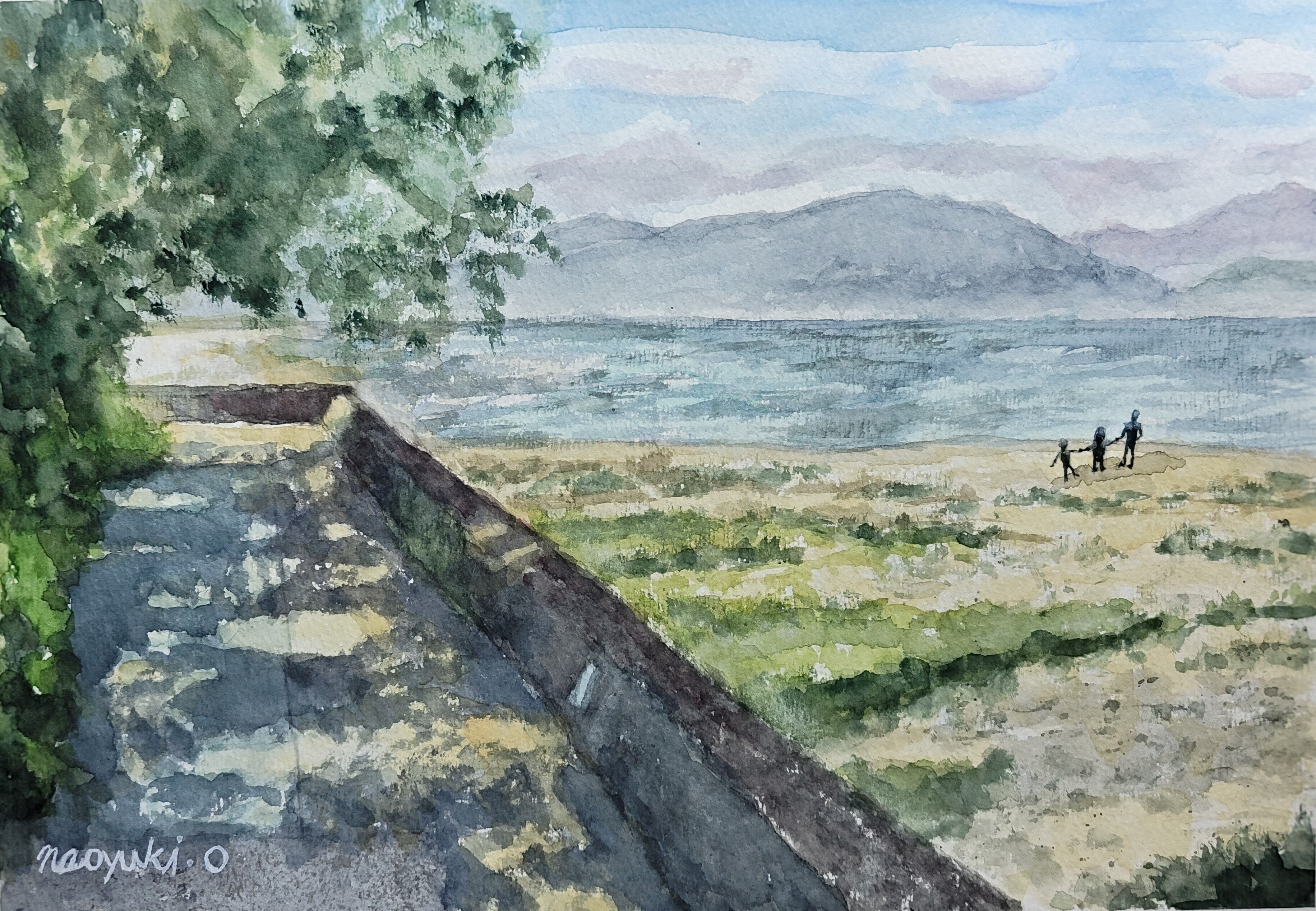 夏休み」（透明水彩A4）｜おおもり なお【大森尚行】